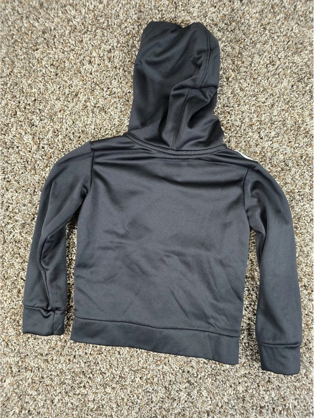 Nike Boys Sz XS Full Zip Up Athletic Hoodie Black White Big Swoosh